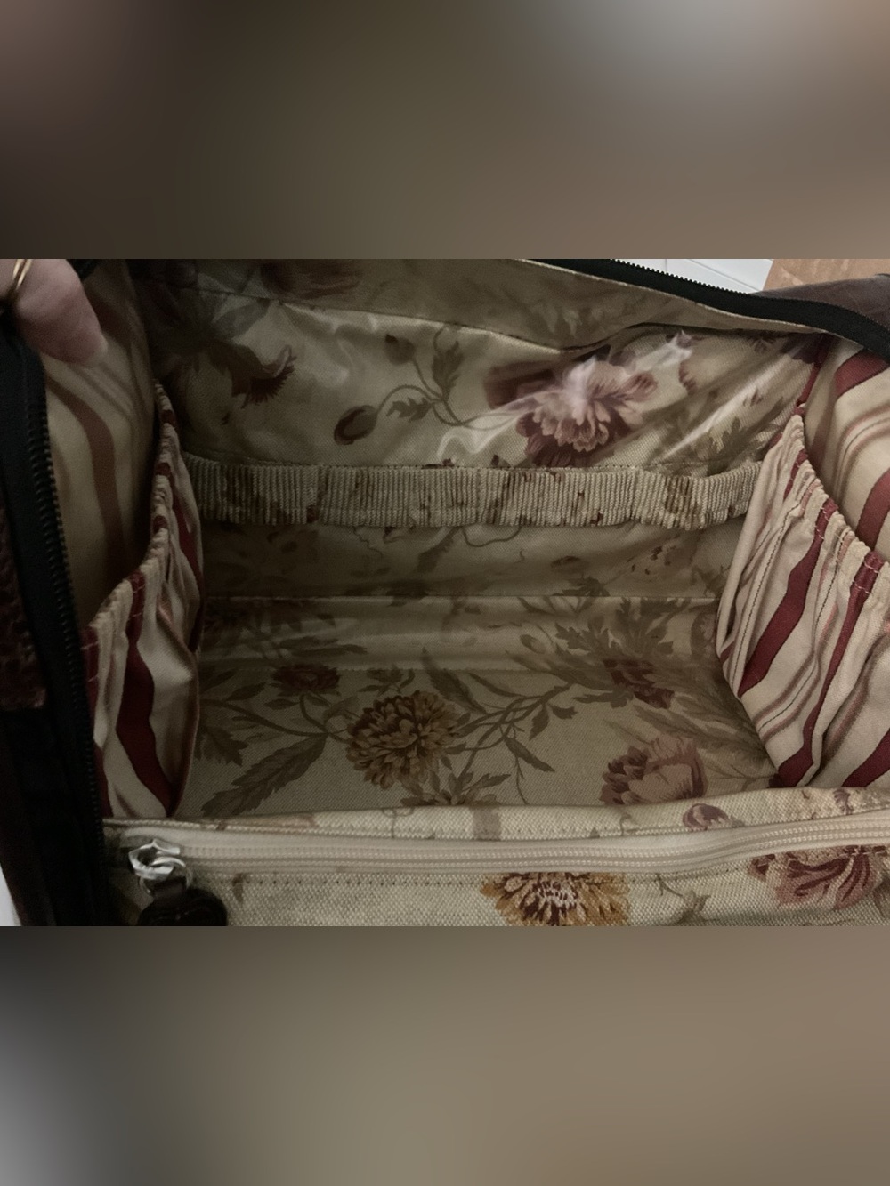 RARE Brighton Croc Embossed Travel Vanity Train Case Weekender COMPLETE - Picture 9 of 16